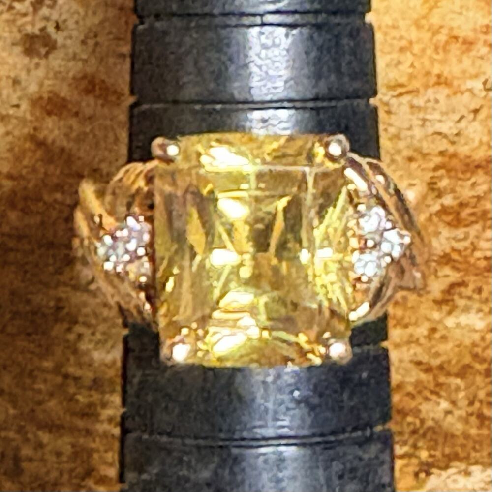 Ross-Simons Ring Size 6 Gold Plated w/ Yellow & Clear Cubic Zirconia's